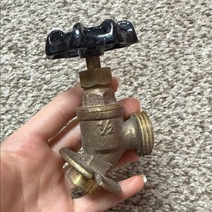 Vintage Brass angle sillcock valve or boiler drain